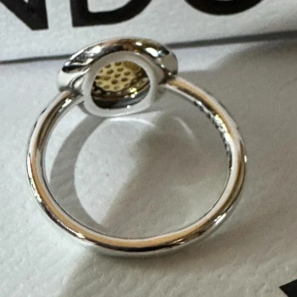 Genuine PANDORA Two Tone Pave‎ Signature Logo Ring,  Size 8 - Picture 4 of 7